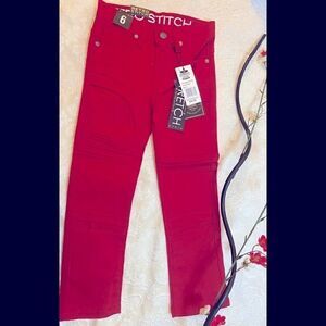 Unisex Retro Stretch Denim Khaki Pants Size 6